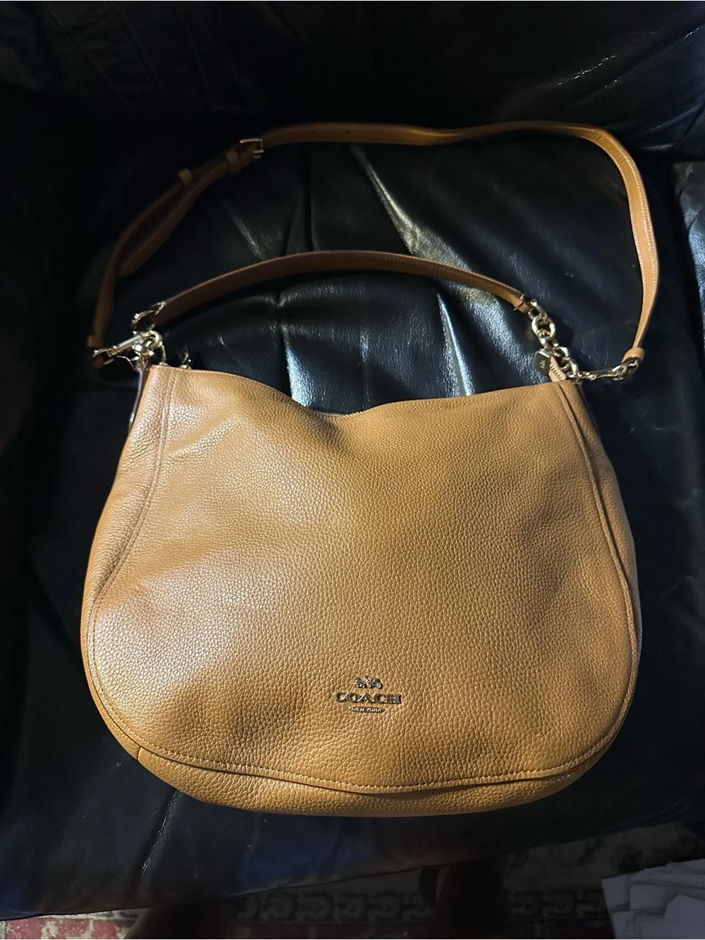 VTG Coach Leather Elle Hobo Light Saddle Brown Excellent Condition